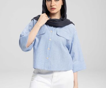 شومیز آستین پاکتی راه راه DR39