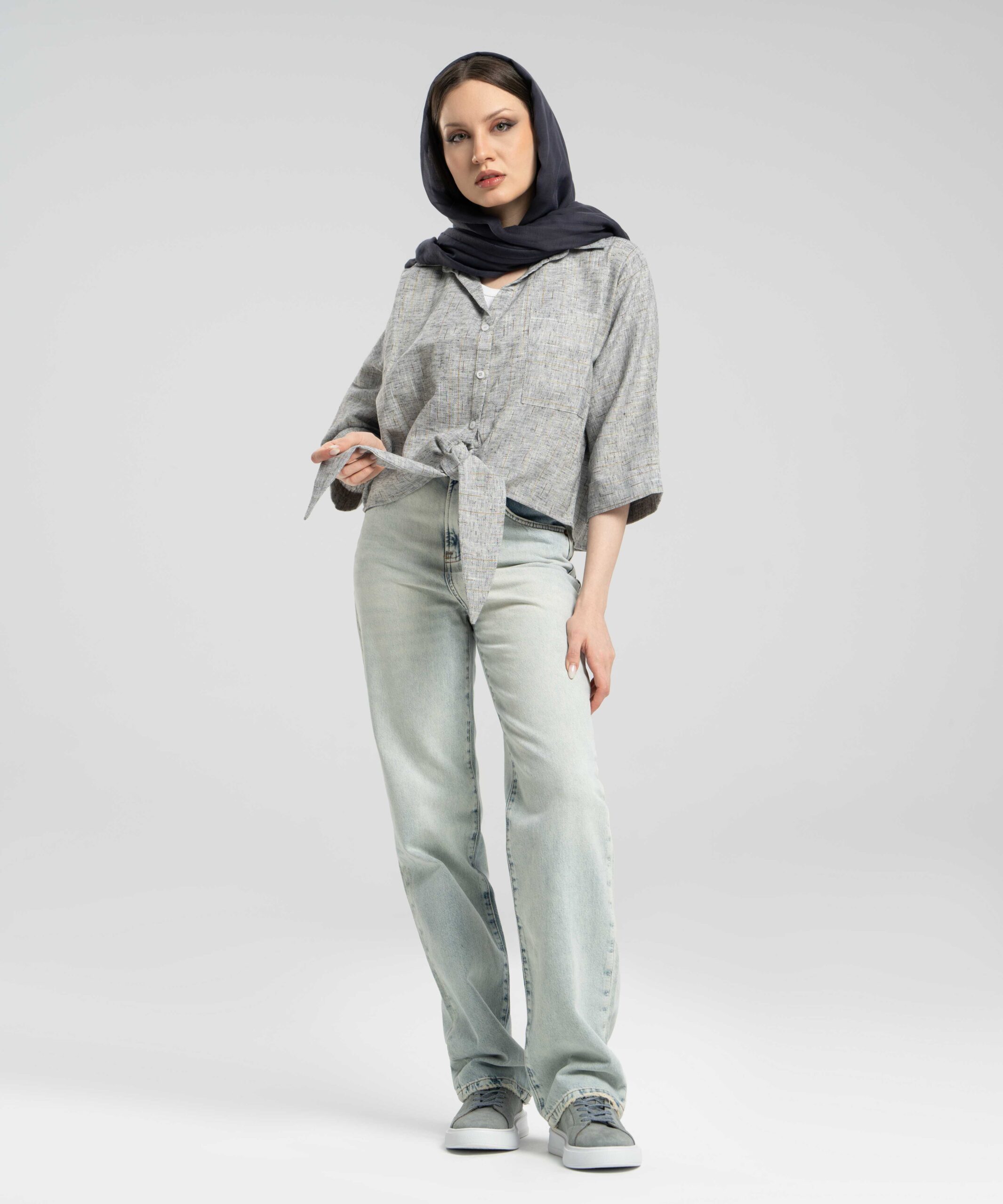 شومیز گرهای جیبدار DR37