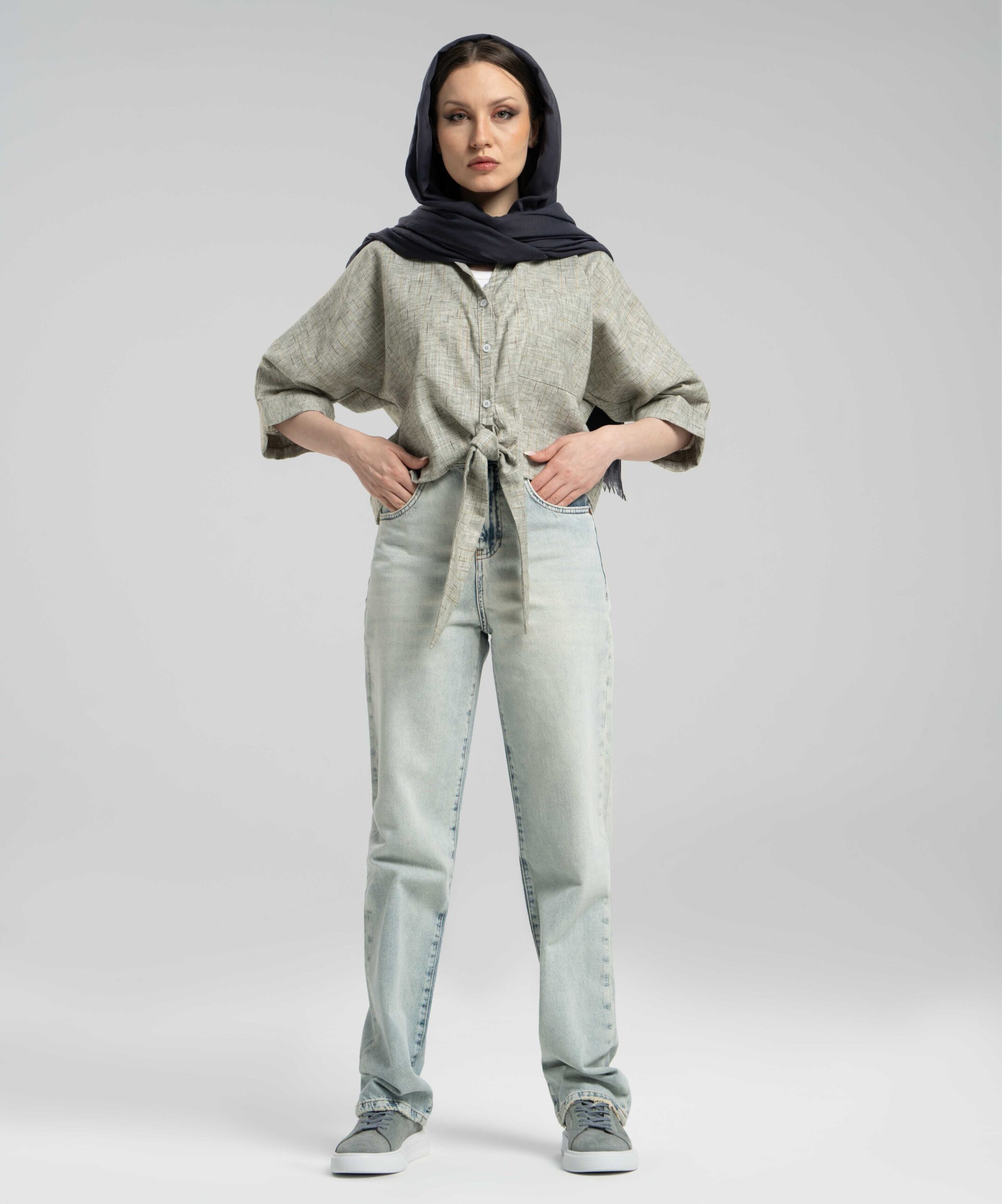 شومیز گرهای جیبدار DR37