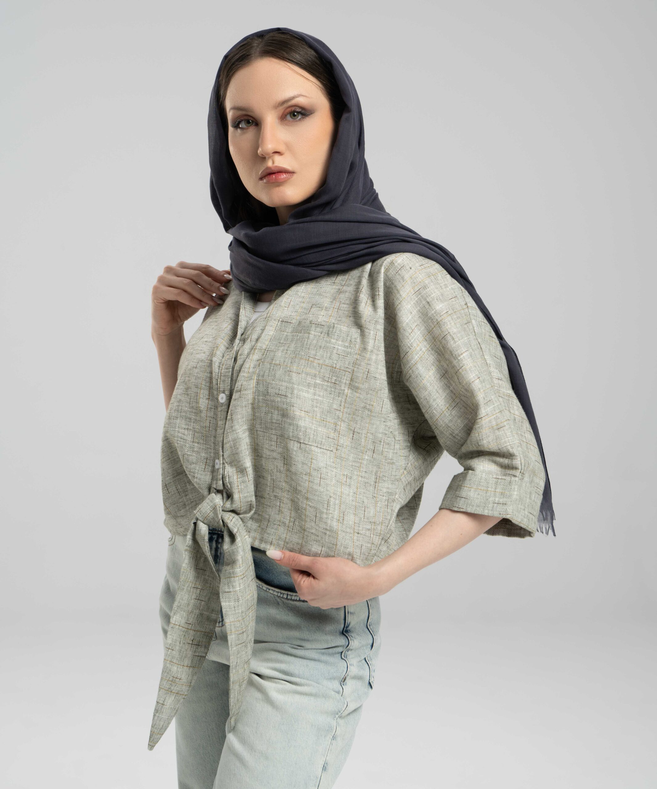 شومیز گرهای جیبدار DR37