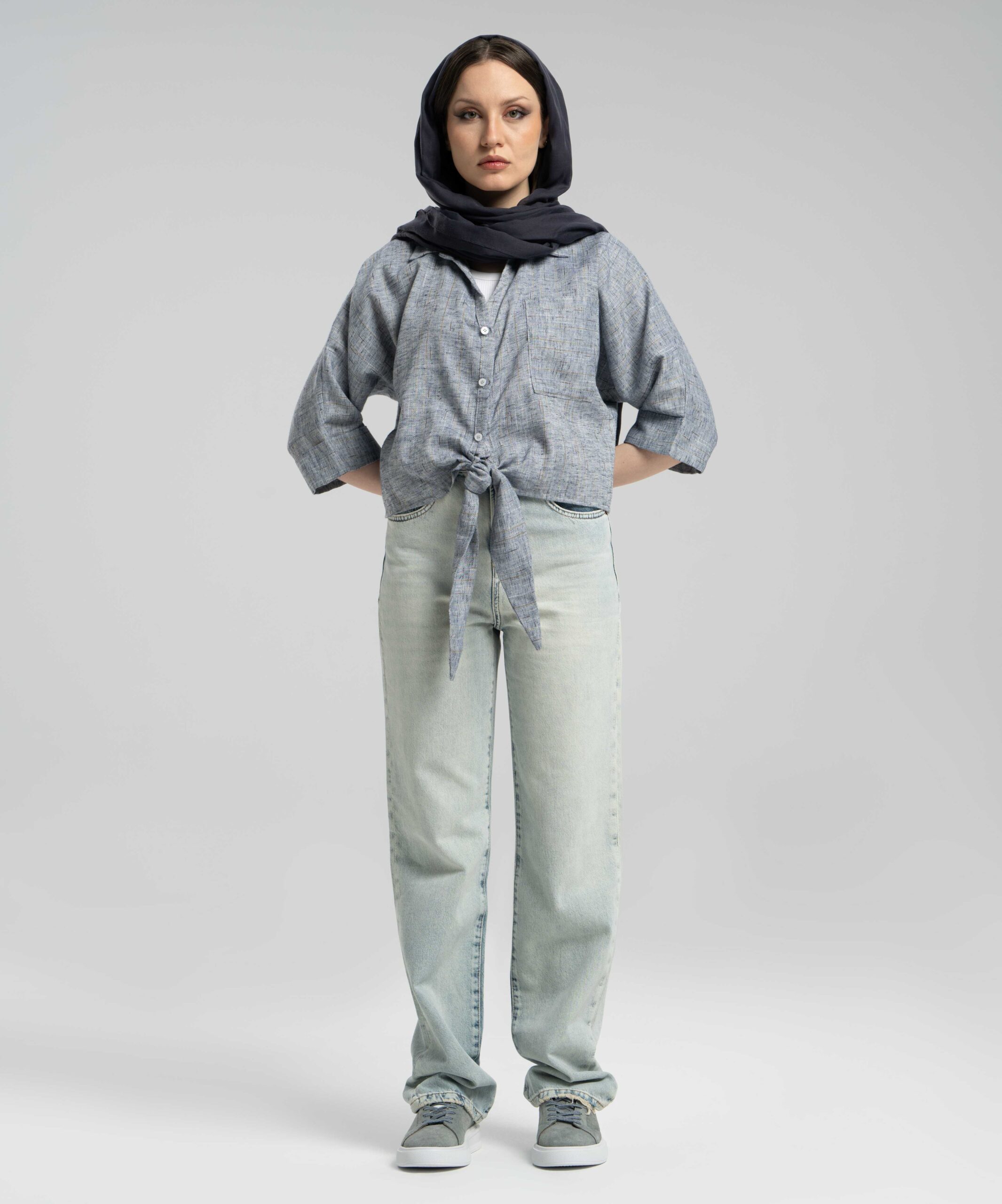 شومیز گرهای جیبدار DR37