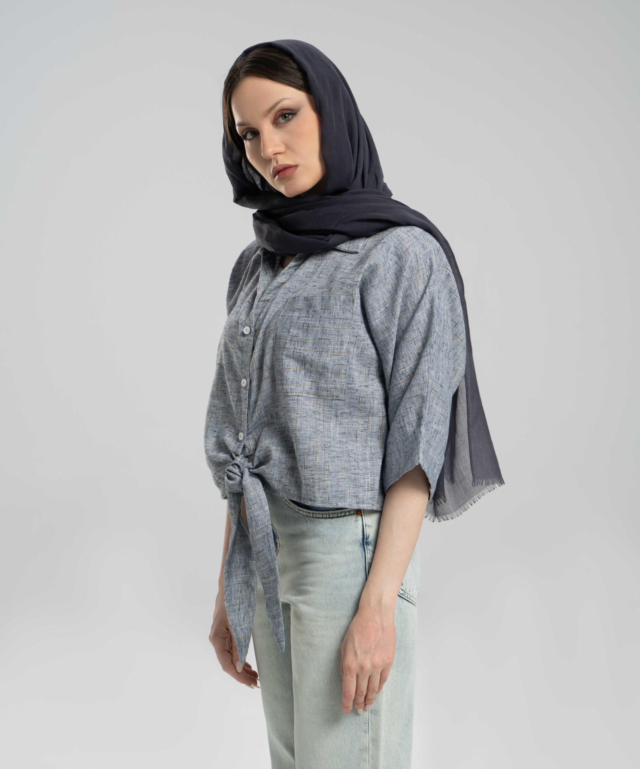 شومیز گرهای جیبدار DR37