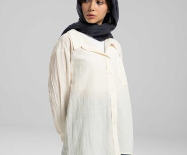 شومیز جیب دار پترن دار DR33