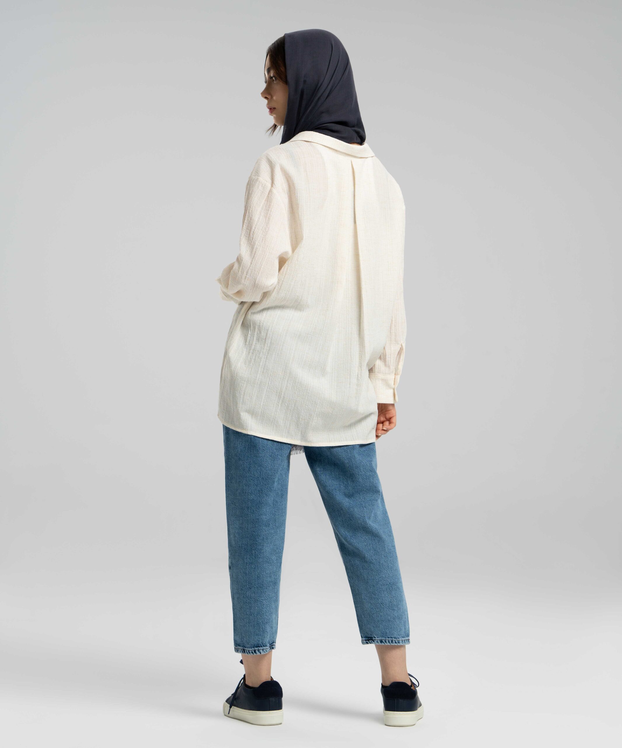 شومیز جیب دار پترن دار DR33