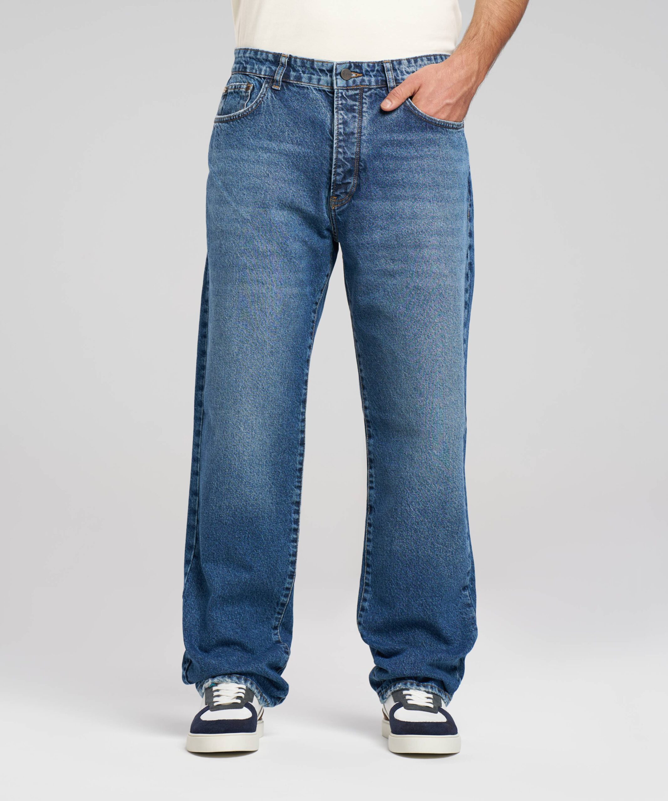 شلوار جین نیم بگ مردانه