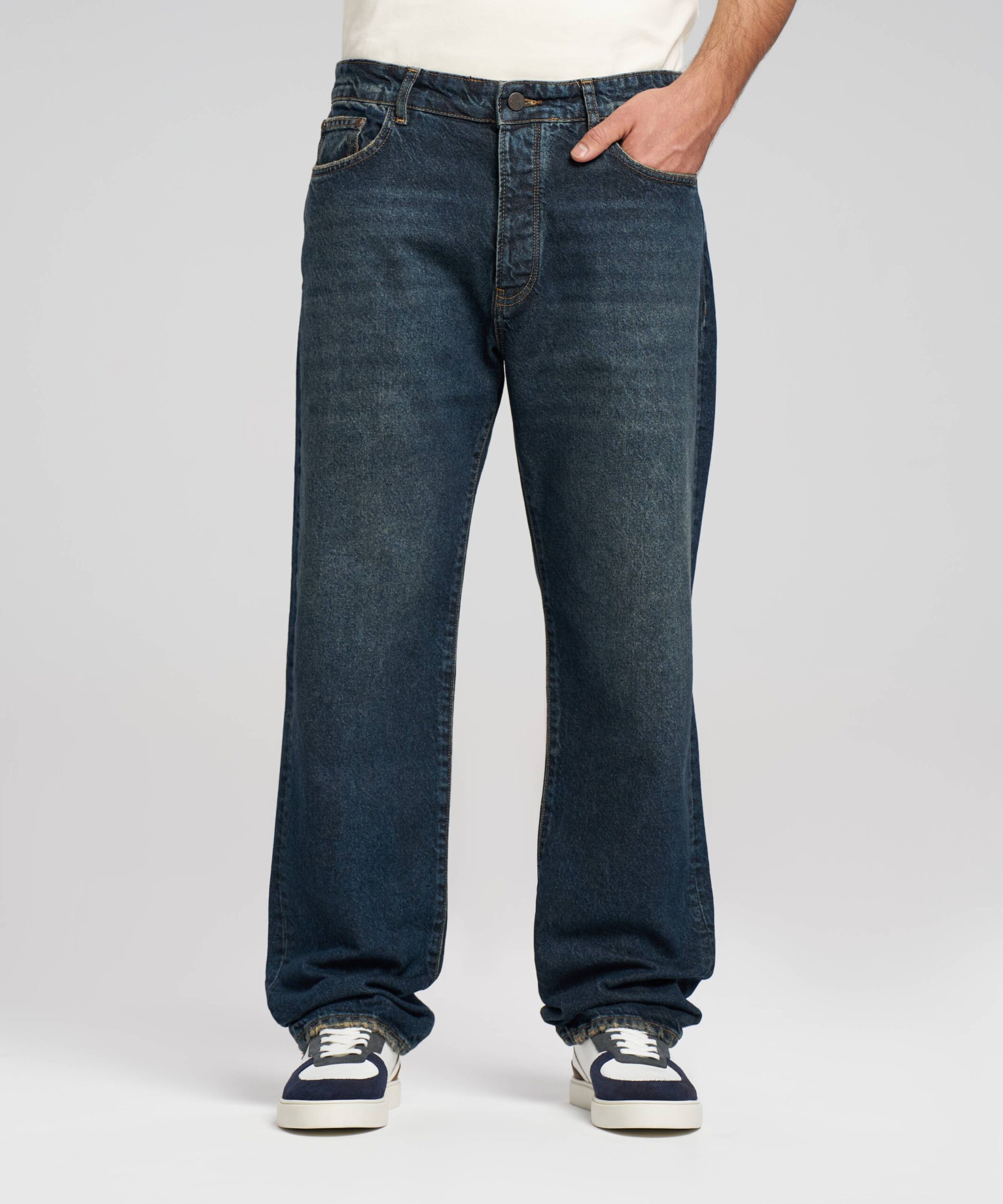 شلوار جین نیم بگ مردانه