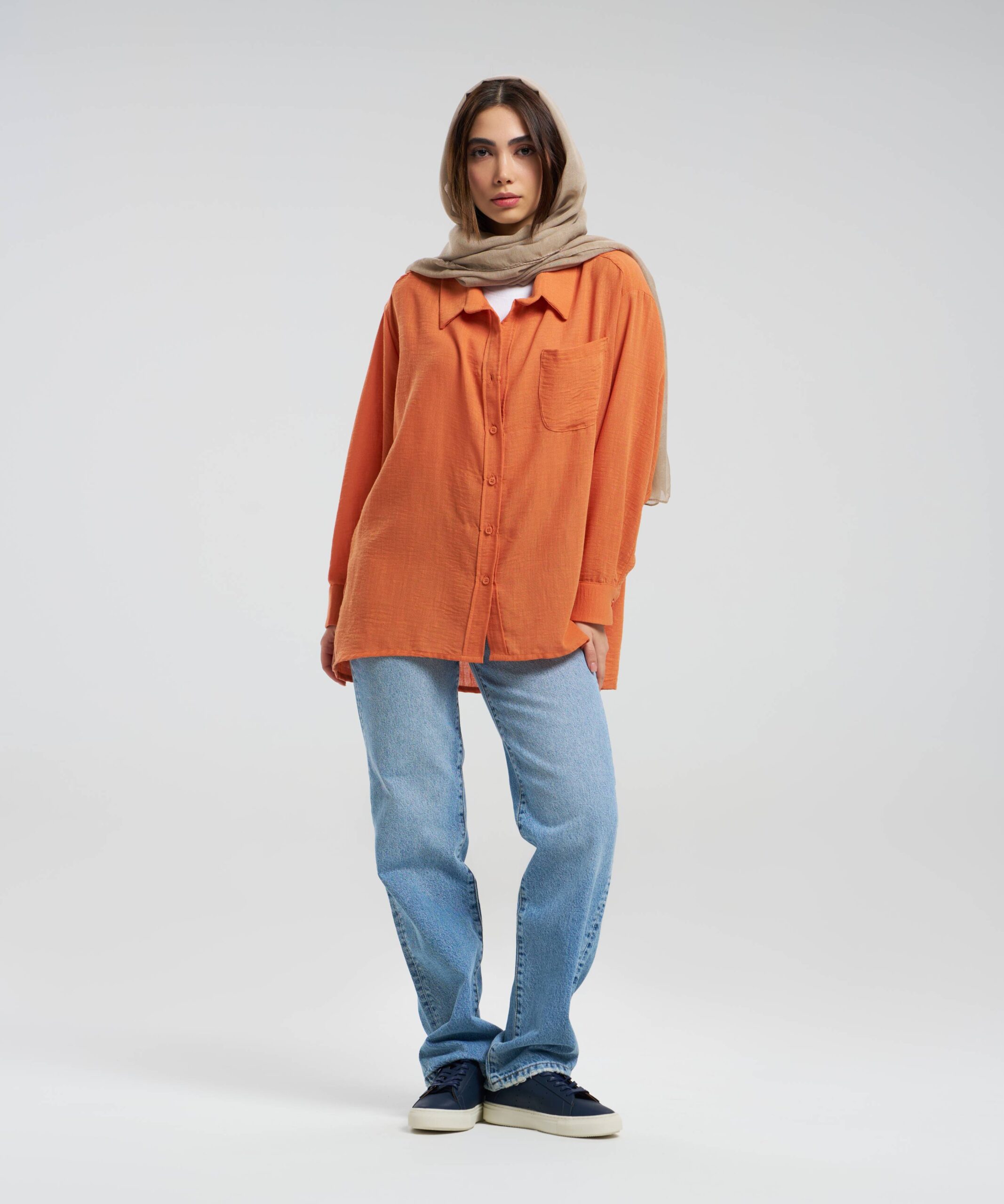 شومیز جیب دار ساده DR34